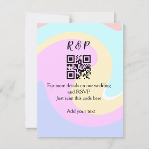 Trouwwebsite RSVP QR-code voeg naam tekst toe  Briefkaart