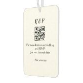 Trouwwebsite RSVP QR-code voeg naam tekst toe drie Luchtverfrisser (Links)
