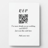 Trouwwebsite RSVP QR-code voeg naam tekst toe Fotoplaat (voorkant)
