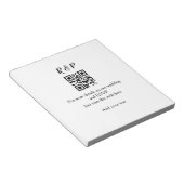 Trouwwebsite RSVP QR-code voeg naam tekst toe Notitieblok (Schuin)
