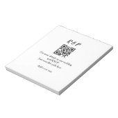 Trouwwebsite RSVP QR-code voeg naam tekst toe Notitieblok (Linkerzijde)
