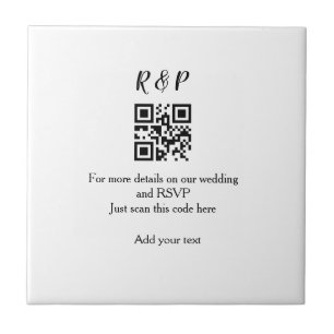 Trouwwebsite RSVP QR-code voeg naam tekst toe Tegeltje