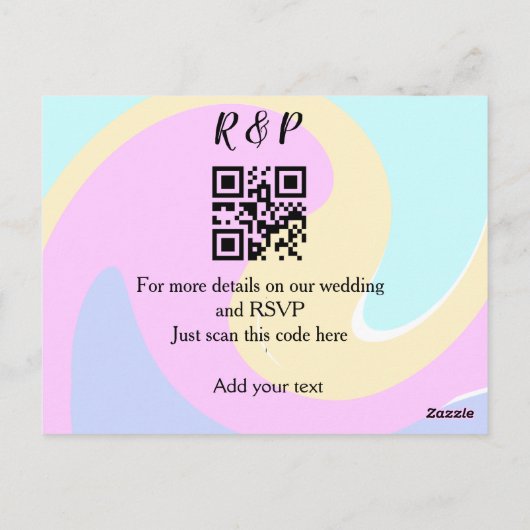 Trouwwebsite RSVP QR-code voeg naamtekst toe  Briefkaart (Achterkant)