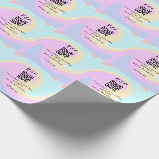 Trouwwebsite RSVP QR-code voeg naamtekst toe Cadeaupapier (Hoek)