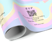 Trouwwebsite RSVP QR-code voeg naamtekst toe Cadeaupapier (Rol Hoek)