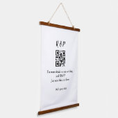 Trouwwebsite RSVP QR-code voeg naamtekst toe drie Hangend Wandkleed (Gebogen)