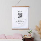 Trouwwebsite RSVP QR-code voeg naamtekst toe drie Hangend Wandkleed (Slaapkamer)