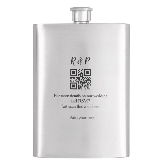 Trouwwebsite RSVP QR-code voeg naamtekst toe Flacon (Voorkant)