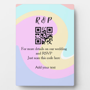 Trouwwebsite RSVP QR-code voeg naamtekst toe  Fotoplaat