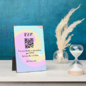 Trouwwebsite RSVP QR-code voeg naamtekst toe Fotoplaat (Zijkant)