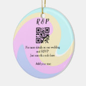 Trouwwebsite RSVP QR-code voeg naamtekst toe Keramisch Ornament (Links)