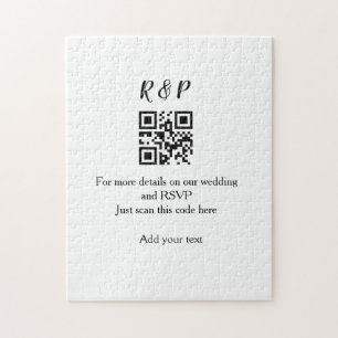 Trouwwebsite RSVP QR-code voeg naamtekst toe Legpuzzel