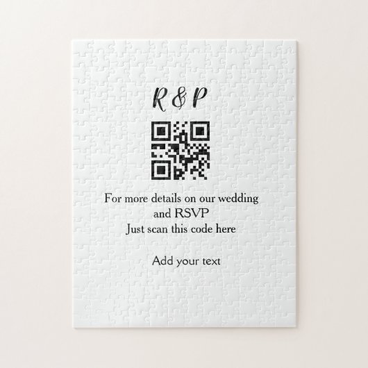 Trouwwebsite RSVP QR-code voeg naamtekst toe Legpuzzel (Verticaal)