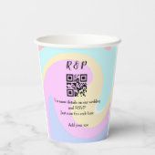 Trouwwebsite RSVP QR-code voeg naamtekst toe  Papieren Bekers (Achterkant)