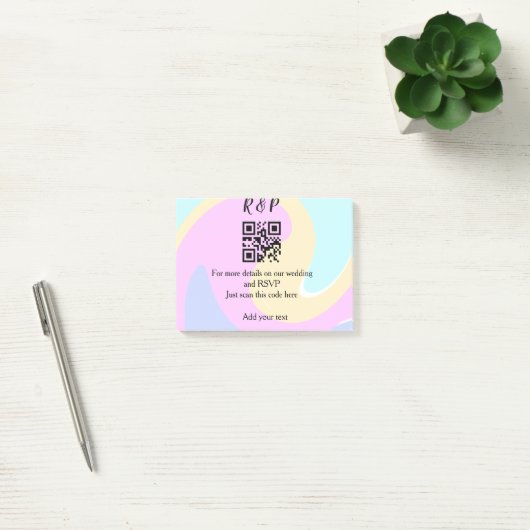Trouwwebsite RSVP QR-code voeg naamtekst toe Post-it® Notes (Kantoor)