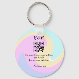 Trouwwebsite RSVP QR-code voeg naamtekst toe  Sleutelhanger