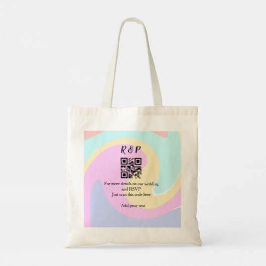 Trouwwebsite RSVP QR-code voeg naamtekst toe  Tote Bag (Achterkant)