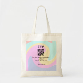 Trouwwebsite RSVP QR-code voeg naamtekst toe  Tote Bag
