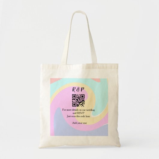 Trouwwebsite RSVP QR-code voeg naamtekst toe  Tote Bag (Voorkant)