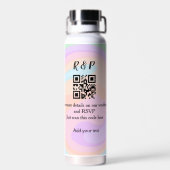 Trouwwebsite RSVP QR-code voeg naamtekst toe Waterfles (Achterkant)