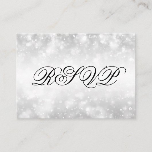 Trouwwebsite RSVP Silver Shimmer Lights Informatiekaartje (Achterkant)