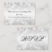Trouwwebsite RSVP Silver Shimmer Lights Informatiekaartje (Voorkant / Achterkant)