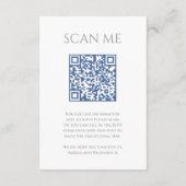 Trouwwebsite Scan QR-code monogram blauw wit Informatiekaartje (Achterkant)