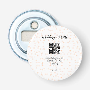 Trouwwebsite scan QR-code voor details oranje zo Button Flesopener