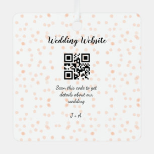 Trouwwebsite scan QR-code voor details oranje zo Metalen Ornament