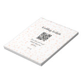Trouwwebsite scan QR-code voor details oranje zo Notitieblok (Linkerzijde)