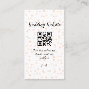 Trouwwebsite scan QR-code voor details oranje zo Visitekaartje
