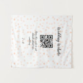 Trouwwebsite scan QR-code voor details oranje zo Wandkleed (Voorkant (horizontaal))