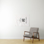 Trouwwebsite scan QR-code voor details oranje zo Wandkleed (In Situ (horizontaal))