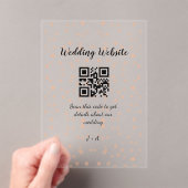 Trouwwebsite scan QR-code voor details sinaasappel Acryl Uitnodigingen (Insitu (Draagbaar))