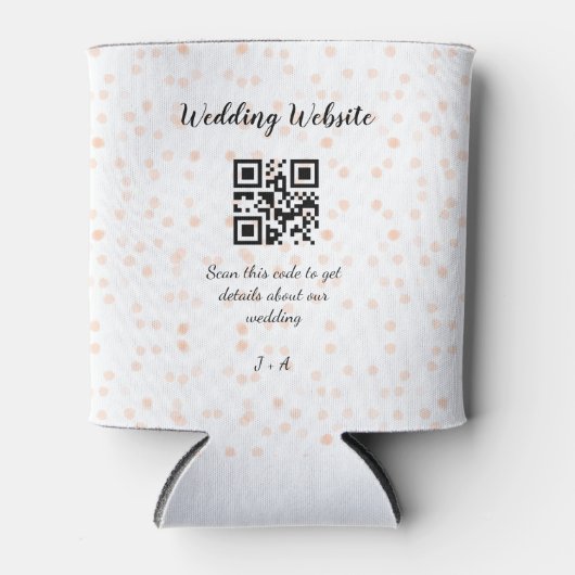 Trouwwebsite scan QR-code voor details sinaasappel Blikjeskoeler (Voorkant)