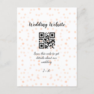 Trouwwebsite scan QR-code voor details sinaasappel Briefkaart