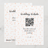 Trouwwebsite scan QR-code voor details sinaasappel Feestdagenkaart (Voorkant / Achterkant)