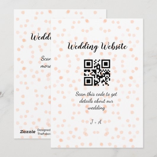 Trouwwebsite scan QR-code voor details sinaasappel Feestdagenkaart (Voorkant / Achterkant)