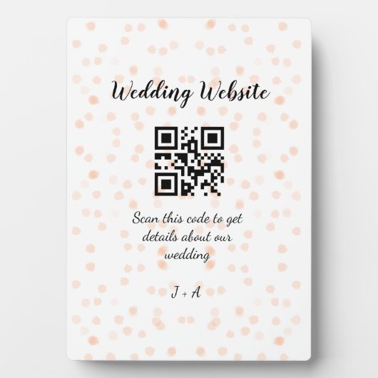 Trouwwebsite scan QR-code voor details sinaasappel Fotoplaat (voorkant)