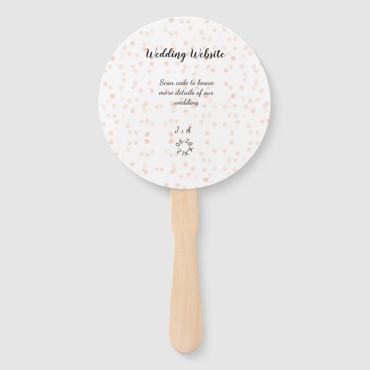 Trouwwebsite scan QR-code voor details sinaasappel Handwaaier (Achterkant)