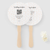 Trouwwebsite scan QR-code voor details sinaasappel Handwaaier (Voorkant en achterkant)