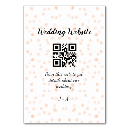 Trouwwebsite scan QR-code voor details sinaasappel Kaart (Voorkant)
