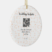 Trouwwebsite scan QR-code voor details sinaasappel Keramisch Ornament (Rechts)
