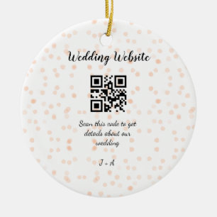Trouwwebsite scan QR-code voor details sinaasappel Keramisch Ornament
