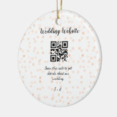Trouwwebsite scan QR-code voor details sinaasappel Keramisch Ornament (Links)