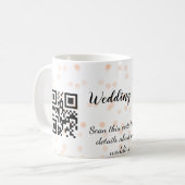 Trouwwebsite scan QR-code voor details sinaasappel Koffiemok (Voorkant links)