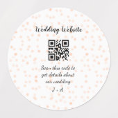 Trouwwebsite scan QR-code voor details sinaasappel Labels (Design 1)