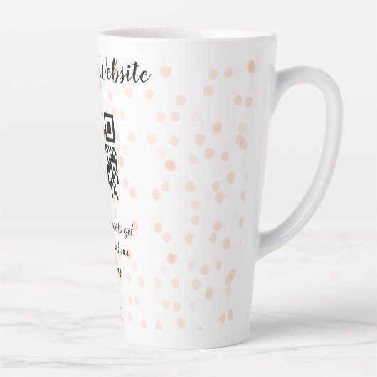 Trouwwebsite scan QR-code voor details sinaasappel Latte Mok (Rechts)