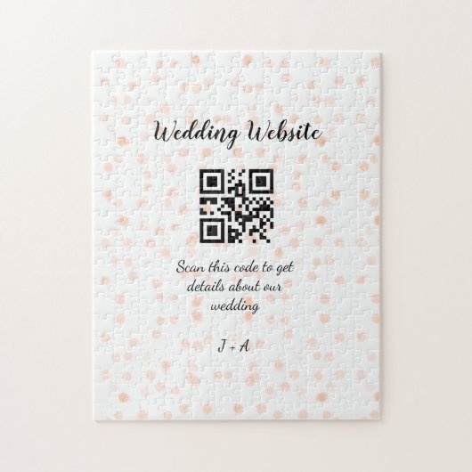 Trouwwebsite scan QR-code voor details sinaasappel Legpuzzel (Verticaal)