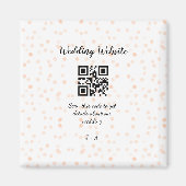 Trouwwebsite scan QR-code voor details sinaasappel Magneet (Voorkant)